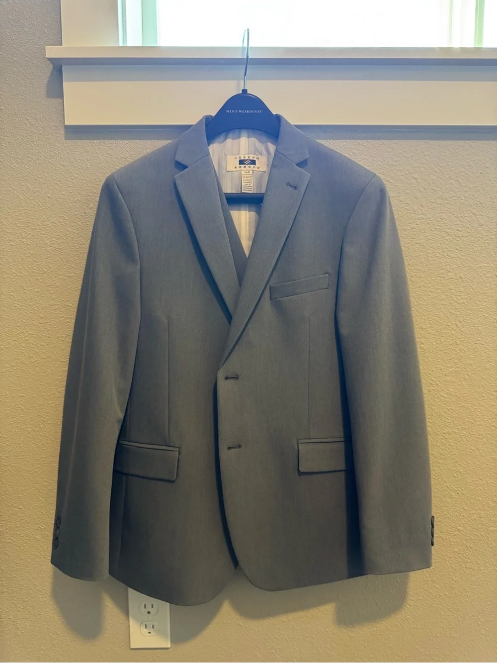 Boys Gray Two-Button Suit Jacket - Joseph Abboud